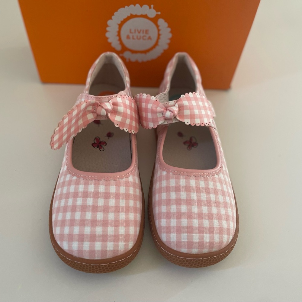 Livie & Luca Pink Gingham Kids Shoes